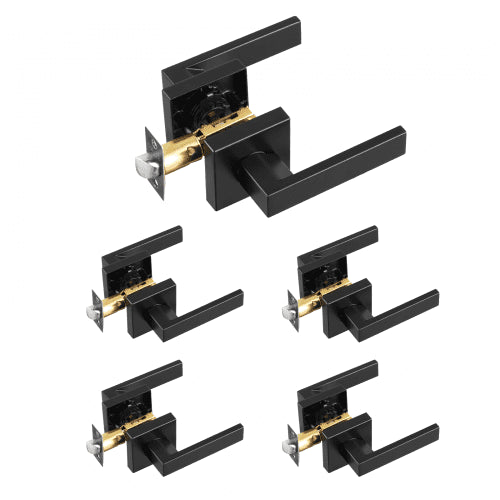 Vidaus durų rankenos VEVOR KJ2118-PS-BLK, 5 vnt. komplektas