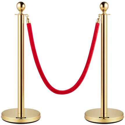 Atitvarai su aksomine virve VEVOR Gold Stanchion, 4 vnt. komplektas