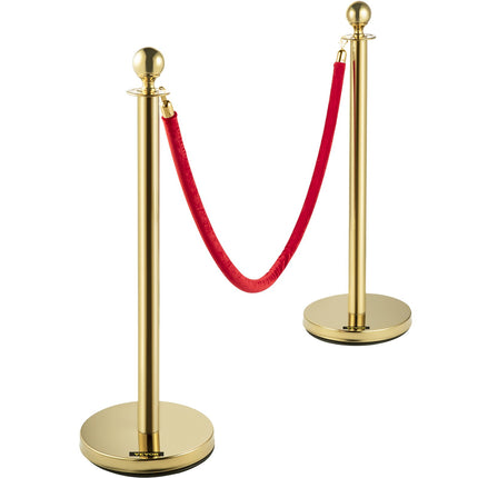 Atitvarai su aksomine virve VEVOR Gold Stanchion, 4 vnt. komplektas