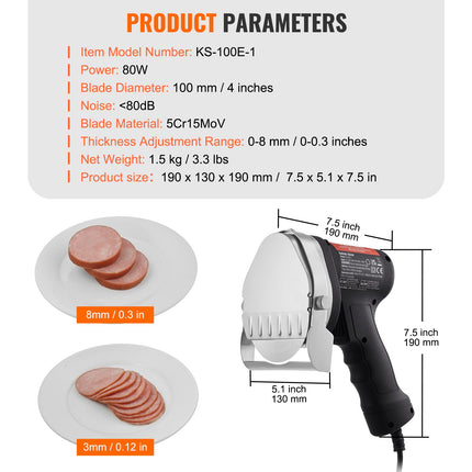 Elektrinis kebabų peilis VEVOR KS-100E-1, 80 W