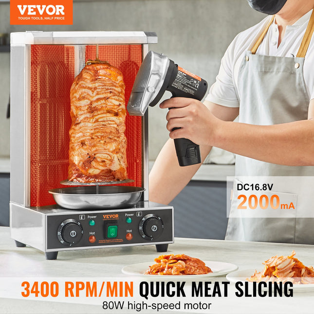 Elektrinis kebabų peilis VEVOR KS-100B-1, 80W akumuliatorinis