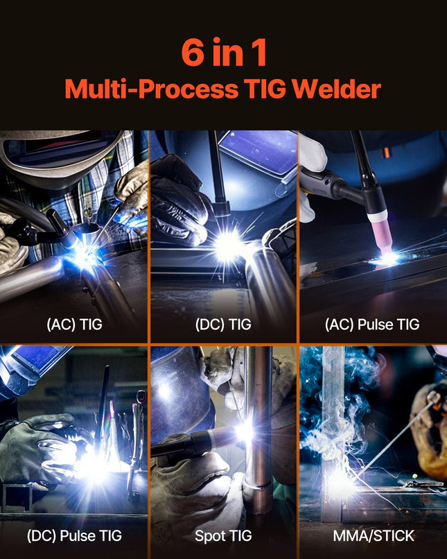 TIG suvirinimo aparatas VEVOR ACDC TIG-200, 200A