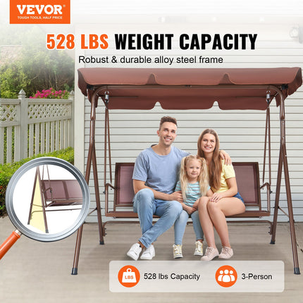Trijų vietų lauko sūpynės VEVOR SW007, 240 kg keliamoji galia