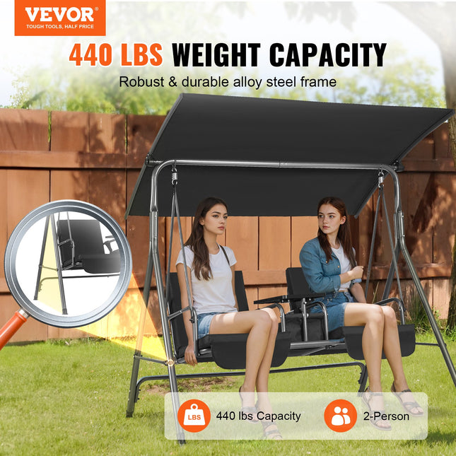 Dvivietė lauko sūpynė VEVOR SW100, 200 kg keliamoji galia