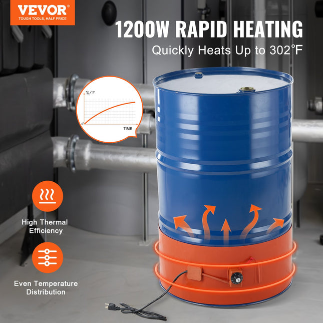 Metalinių statinių šildytuvas VEVOR DHB-55-KT-10, 1200 W