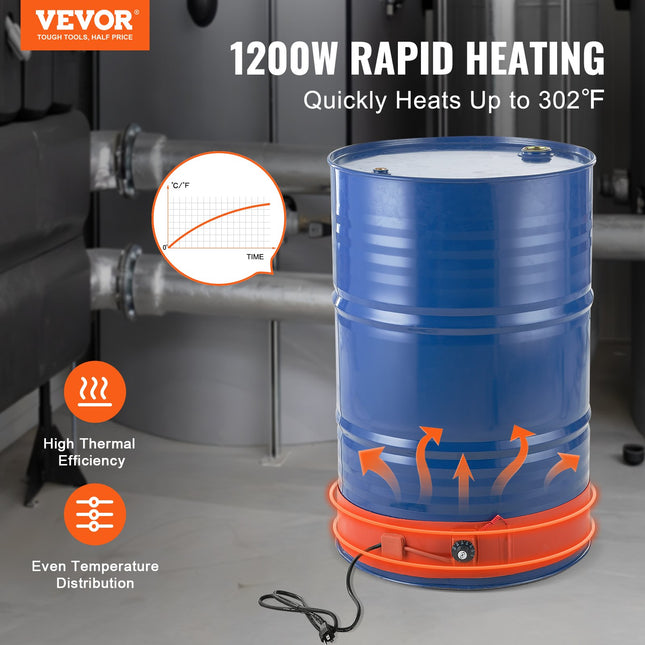 Metalinių statinių šildytuvas VEVOR DHB-55-KT-5, 1200 W