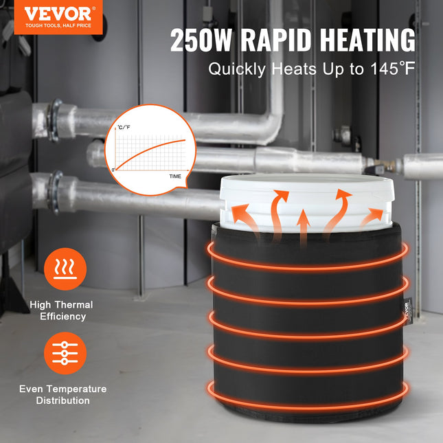 Metalinių statinių šildytuvas VEVOR DHM-5-DT, 250W