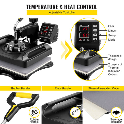Termopresas VEVOR 5 in 1, 1000W