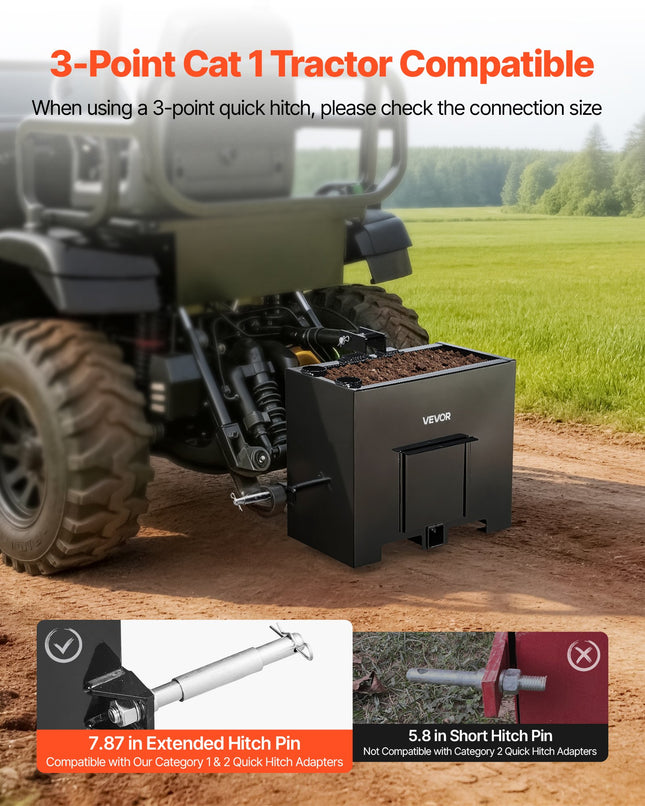 Traktoriaus balasto dėžė VEVOR B-01, 363 kg talpa