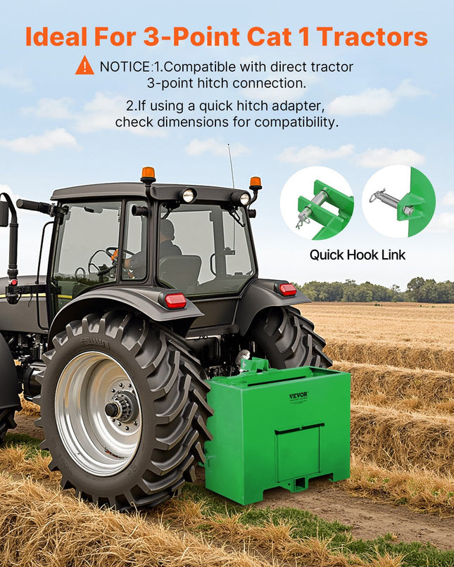 Traktoriaus balastinė dėžė VEVOR G-01, 363 kg talpa
