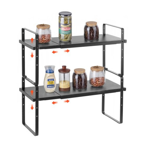 Virtuvės spintelės lentynų organizatorius VEVOR LX-P9373, reguliuojamas ilgis 40,5–65 cm