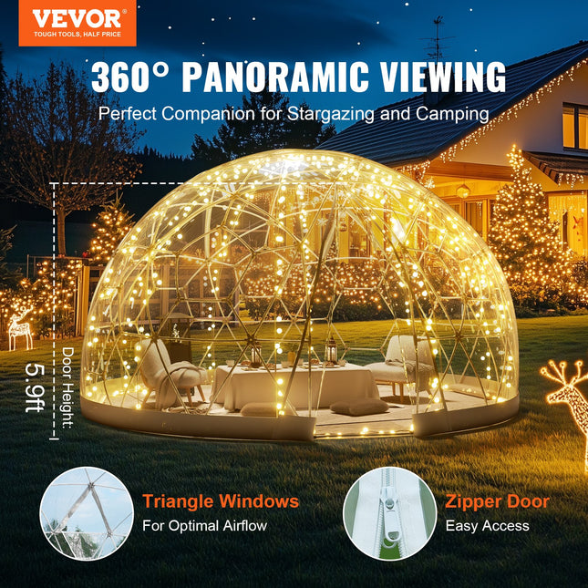 Kupolinė burbulinė palapinė VEVOR GB-DOME-12, 3,66 m skersmens