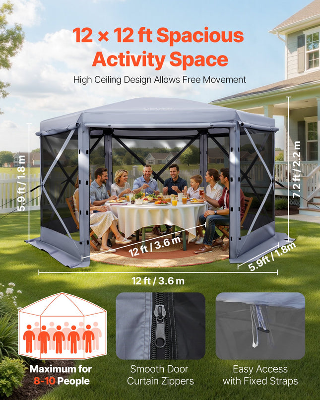 Greito surinkimo pavėsinė-palapinė VEVOR FY12X12, 3,6 x 3,6 m