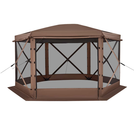 Iššokanti pavėsinė-palapinė su tinkleliu VEVOR FY12X12Brown-6, 3,6 x 3,6 m