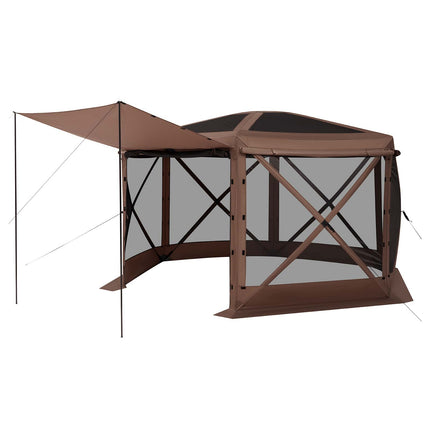 Iššokanti pavėsinė-palapinė su tinkleliu VEVOR FY12X12Brown-6, 3,6 x 3,6 m