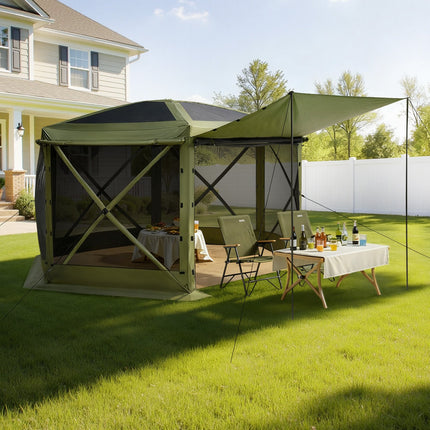 Pop-up pavėsinė-palapinė su tinkleliu VEVOR FY10X10Military Green-6, 3x3 m