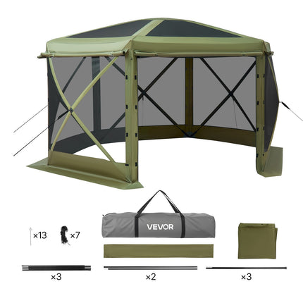 Pop-up pavėsinė-palapinė su tinkleliu VEVOR FY10X10Military Green-6, 3x3 m