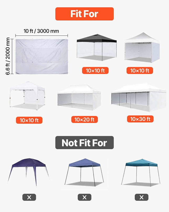 Pavėsinės šoninė siena VEVOR KDPJ-003, 3 x 2 m