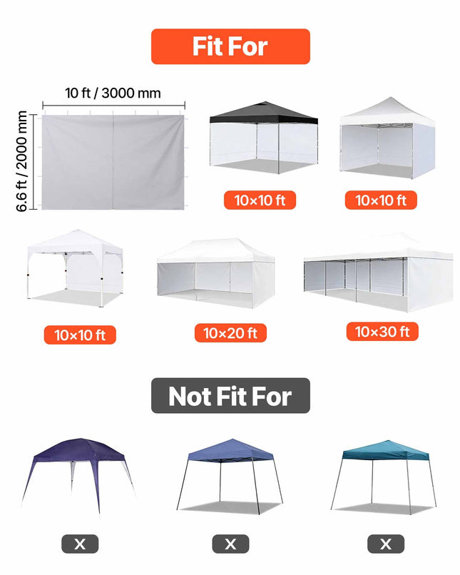 Paviljono šoninės sienelės VEVOR KDPJ-002, 3 x 3 m palapinėms, 4 vnt.