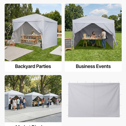 Paviljono šoninės sienelės VEVOR KDPJ-002, 3 x 3 m palapinėms, 4 vnt.