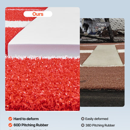 Softbolo metimo kilimėlis VEVOR GRS10x3FT-RED, 305x92 cm