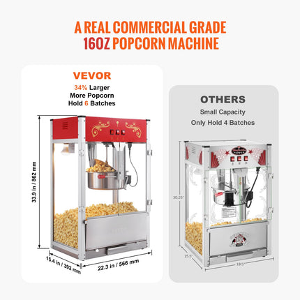 Popkornų gaminimo aparatas VEVOR RC-8238, 1615 W