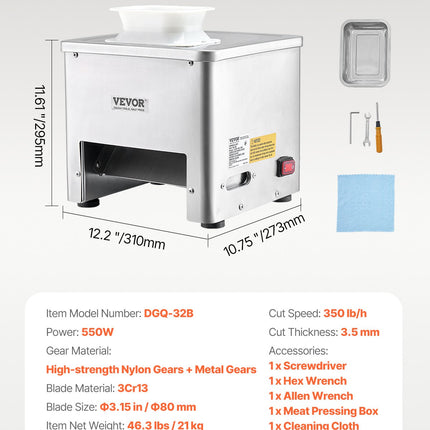 Elektrinė mėsos pjaustyklė VEVOR DGQ-32B, 550 W