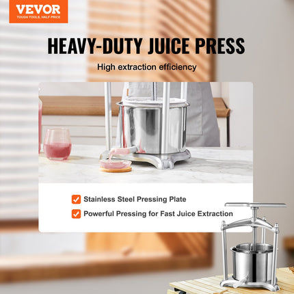 Vaisių ir uogų presas VEVOR YZQ-6A, 5,5 l