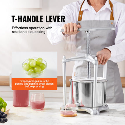 Vaisių ir uogų presas VEVOR YZQ-6A, 5,5 l
