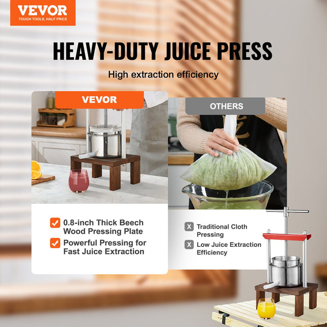 Vaisių ir vyno presas VEVOR YZQ-2L, 2 l talpa