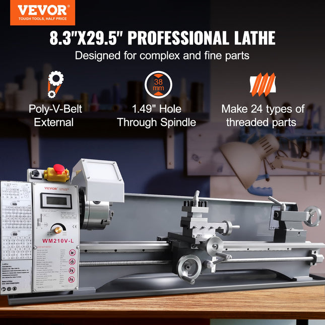 Metalo tekinimo staklės VEVOR WM210V-L, 750W