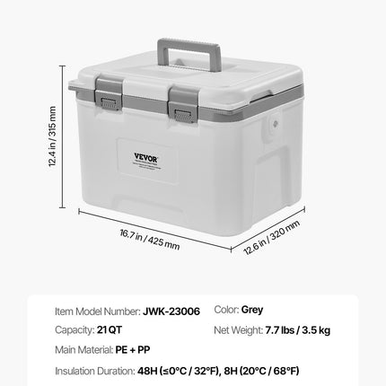 Nešiojamas šaltkrepšis VEVOR JWK-23006, 20 l
