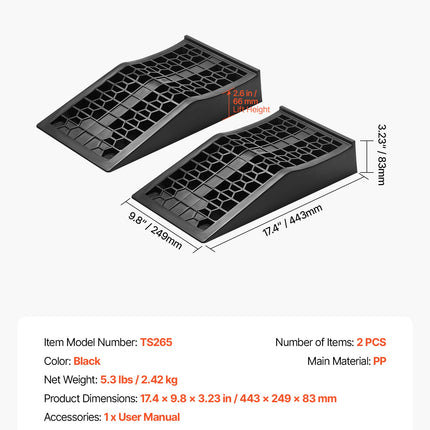 Automobilio užvažiavimo rampos VEVOR TS265, 9072 kg keliamoji galia
