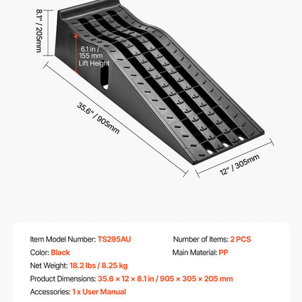 Automobilių užvažiavimo rampa VEVOR TS295AU, 5897 kg