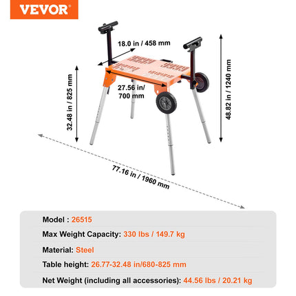 Skersavimo pjūklo stovas VEVOR 26515, 150 kg keliamoji galia