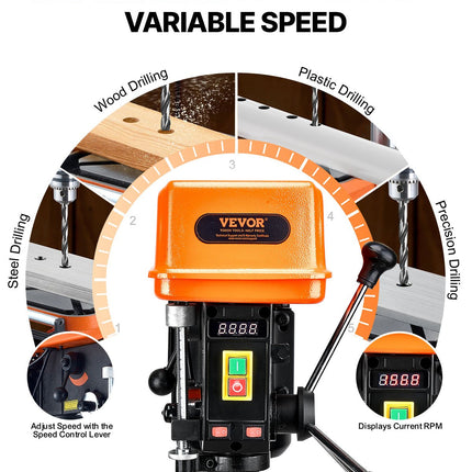 Stalinės gręžimo staklės VEVOR DP30016B-VS, 750 W