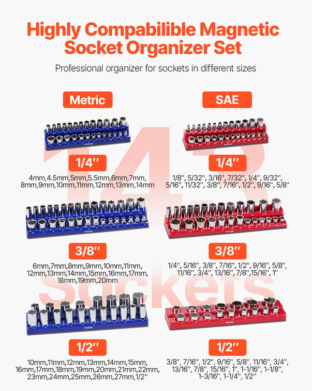 Magnetinių galvučių laikiklių rinkinys VEVOR QJ7333-6pc, 6 dalių