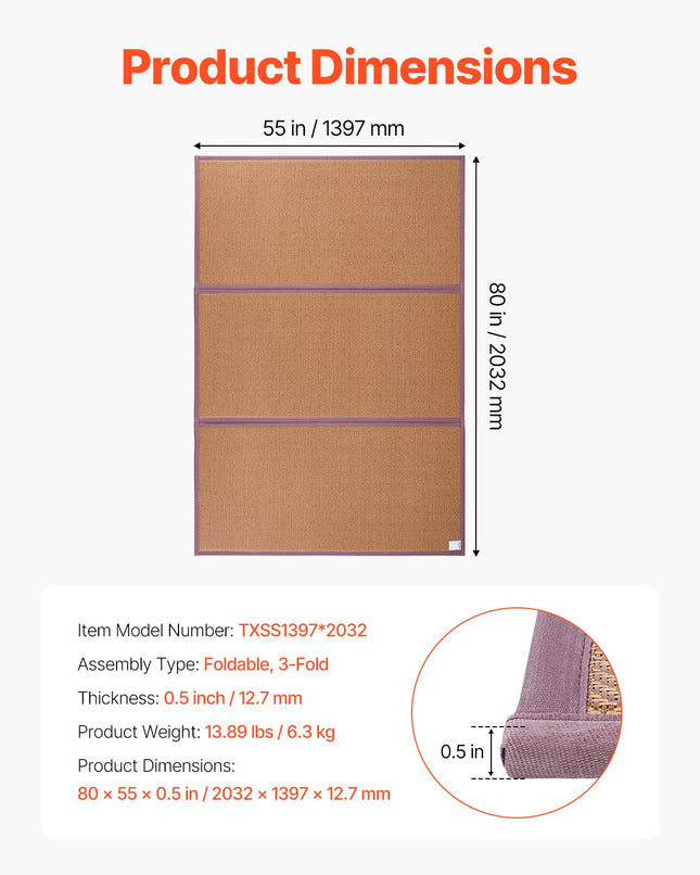 Tatami kilimėlis VEVOR TXSS1397*2032, 203 x 140 cm