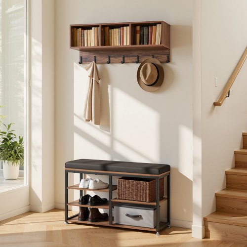 Prieškambario kabykla su batų suoliuku VEVOR DX0202-C250432Y-01, 3-in-1 dizainas