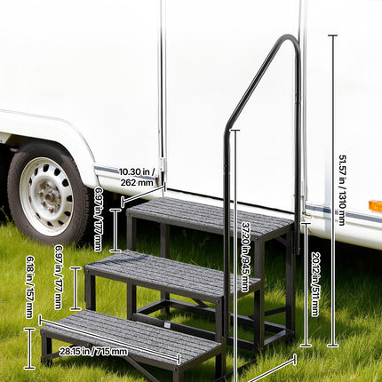 RV laipteliai su turėklu VEVOR HXTJSFT-3, 300 kg keliamoji galia