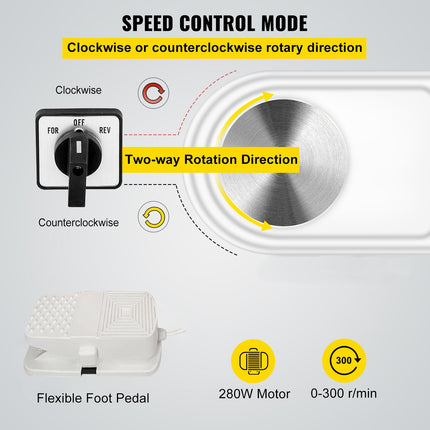 Elektrinės žiedimo staklės VEVOR 25 cm, 280 W