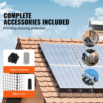 Apsauginis tinklelis nuo paukščių saulės moduliams VEVOR RH-6100B, 15 cm x 30,48 m