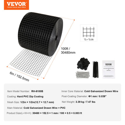 Apsauginis tinklelis nuo paukščių saulės moduliams VEVOR RH-6100B, 15 cm x 30,48 m