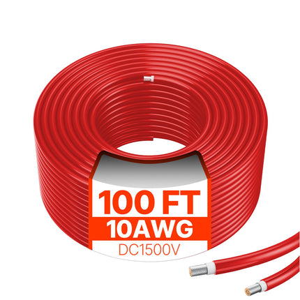Saulės kolektorių ilginamasis kabelis VEVOR 10AWG-Red-L=30.5M, 30.48 m