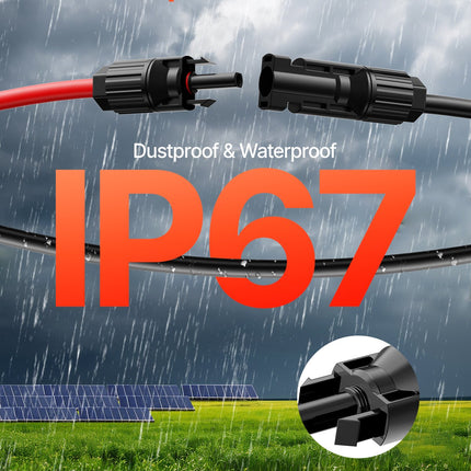 Saulės baterijų ilginamasis kabelis VEVOR MC4-10AWG, 15,24 m