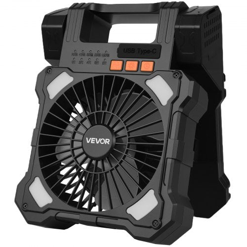 Įkraunamas saulės energijos ventiliatorius VEVOR F904, 20000 mAh