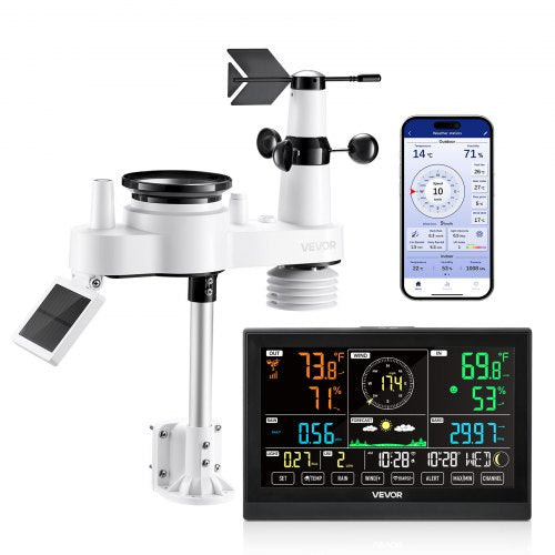 Išmanioji meteorologinė stotelė VEVOR YT60307, 7-in-1 jutiklis ir Wi-Fi ryšys