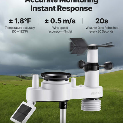 Belaidė meteorologinė stotelė VEVOR YT60309, 7,5 colių VA ekranas