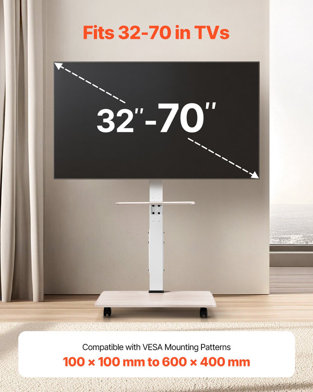 Mobilus televizoriaus stovas VEVOR PCT01-2, 32-70 colių ekranams