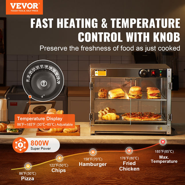 Maisto šildymo vitrina VEVOR NB-02, 800W